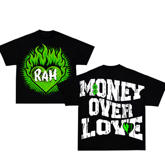 (NEW) Money Over Love GREEN Tee